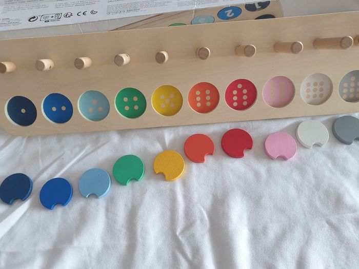 Jeu Montessori bois chiffres et couleurs - photo numéro 5