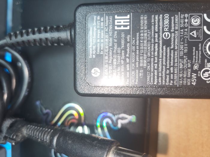 Chargeur / Alimentation HP 744481-003 19,5V 2,31A 45W fonctionelle - photo numéro 2