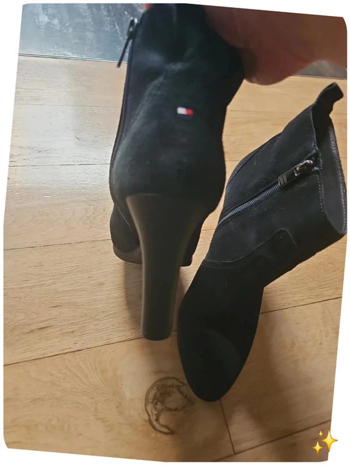 Bottines à talons Tommy Hilfiger noires en daim – Taille 40 👢 - photo numéro 4