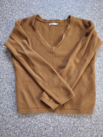 Pull marron/ moutarde
