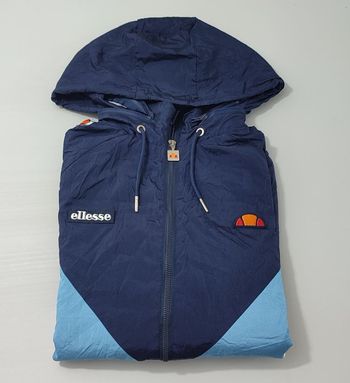 Vêtement vintage de marque Veste à capuche zippé bleu foncé Ellesse L #D84