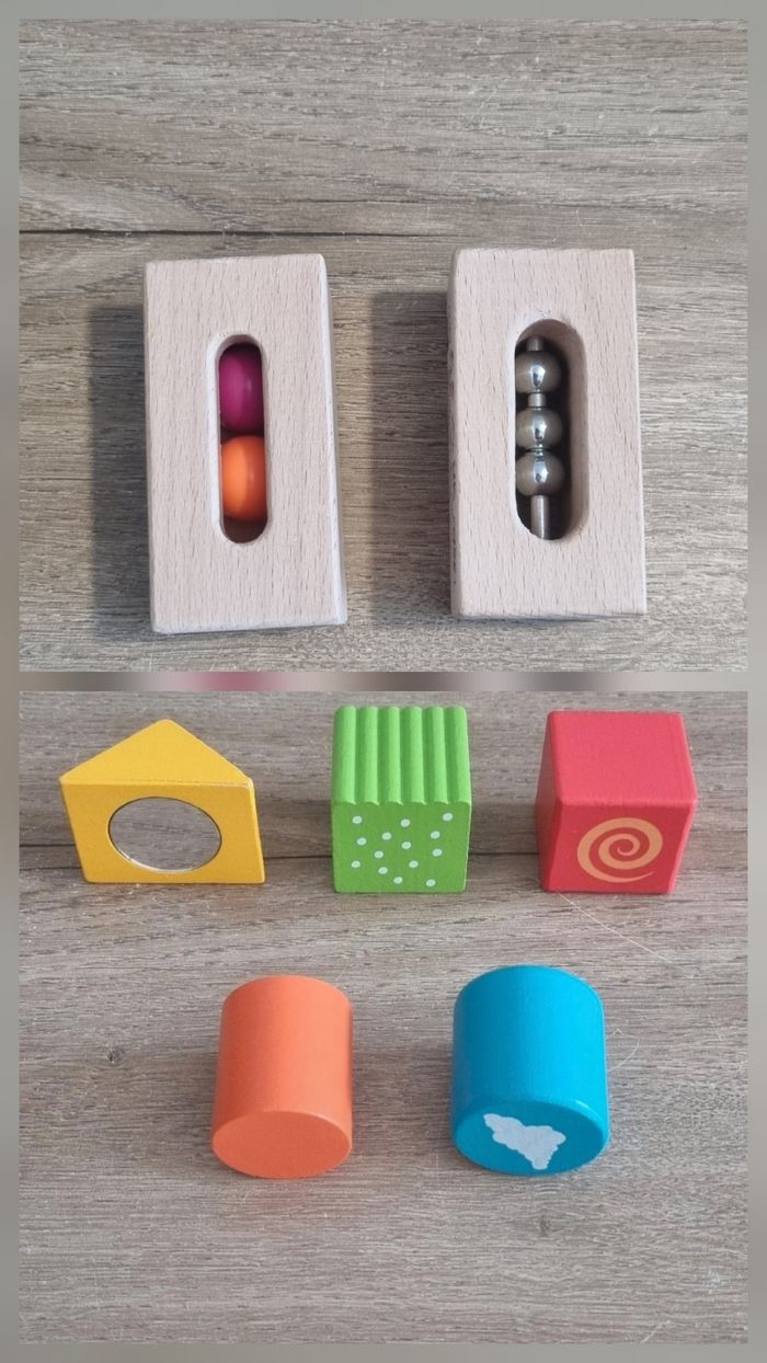 Lot cubes sensoriels en bois