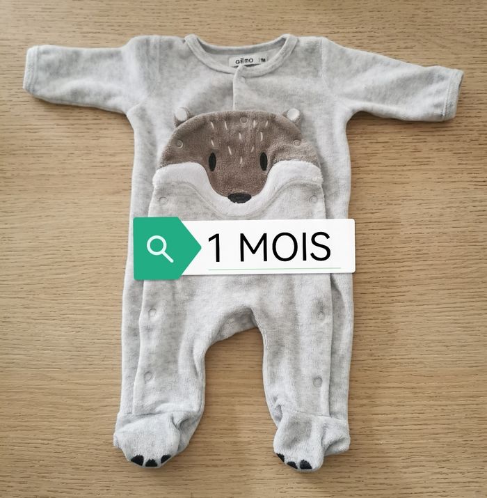 Pyjama garçon loup 1 mois