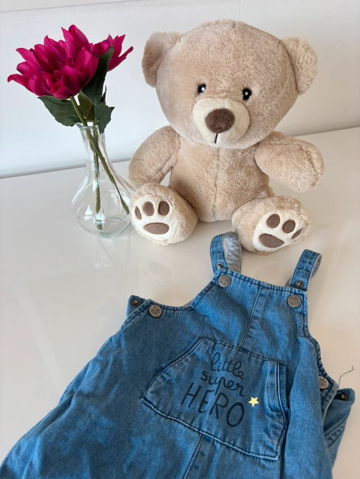 Salopette en jeans 6 mois - photo numéro 3