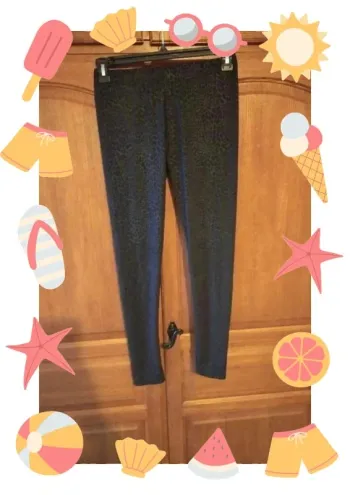 Legging noir fin effet seconde peau imprimé
