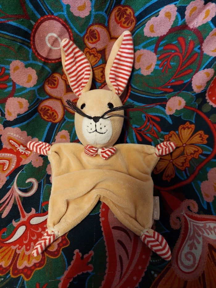 Sterntaler - doudou marron lapin nouettes rouges