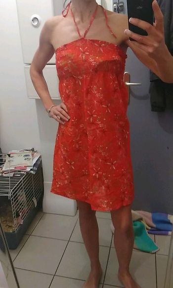 Robe orange rouge taille M   8
