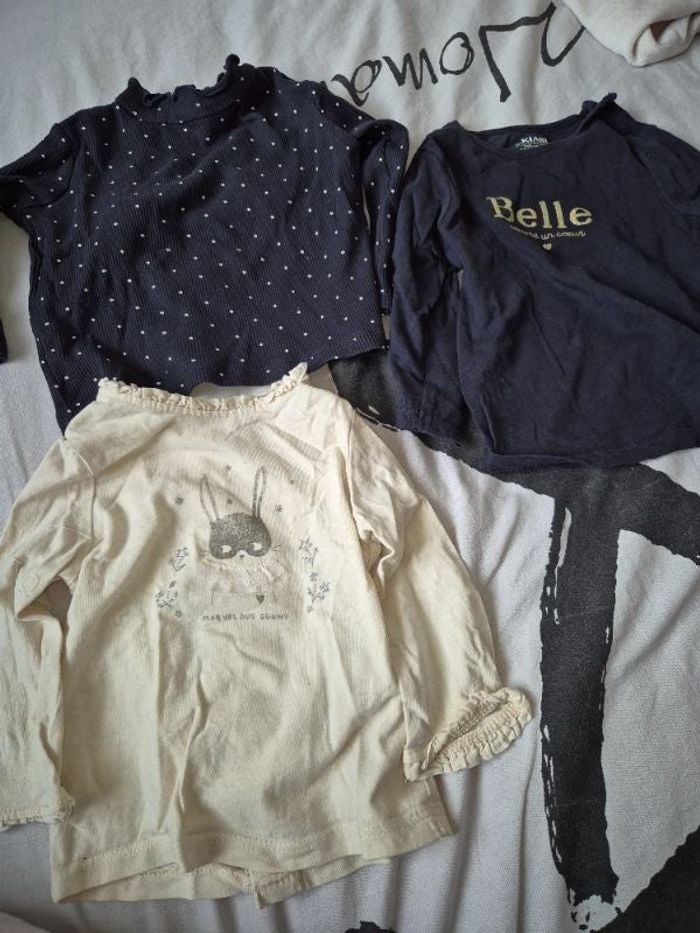 Lot 3 tee shirt manche  longue  bébé  fille