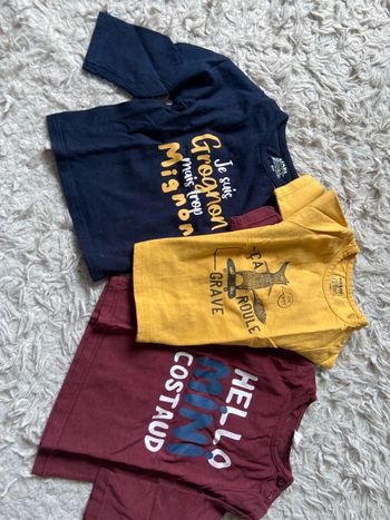 Lot 3 t shirts ml 6 mois