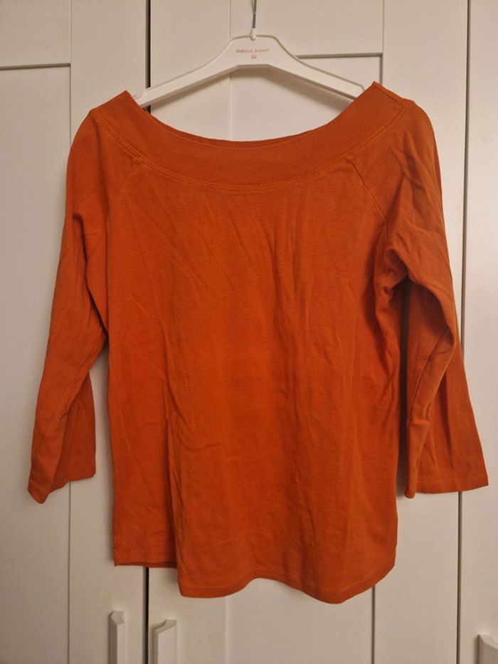 Haut manches 3/4 rouille, Camaïeu, 42