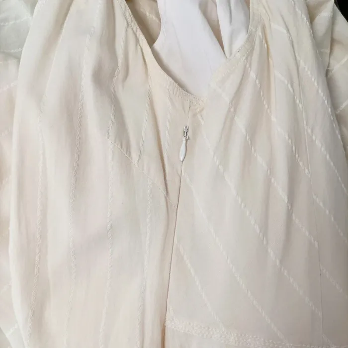 robe asymétrique IKKS beige et blanche empiècement bohème bretelles réglables taille 36 A313 - photo numéro 12
