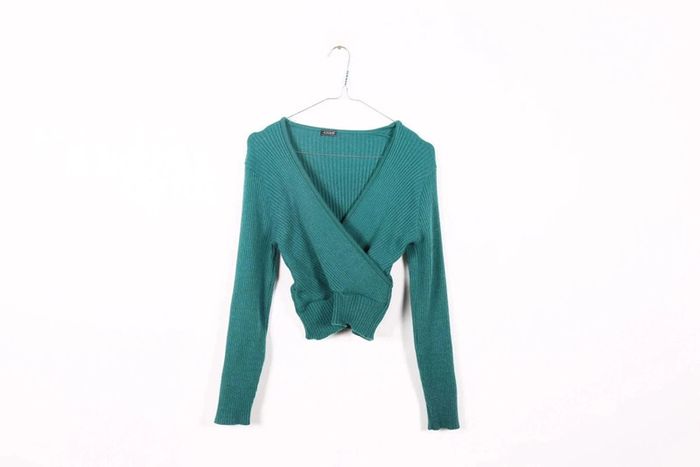 Cache-coeur vintage 90's Kookai en laine côtelée (#240661) - photo numéro 6