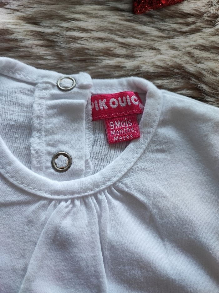 T-shirt blanc pick ouic 9 mois - photo numéro 2