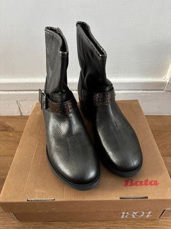 Bottines cuir anthracite femme Bata