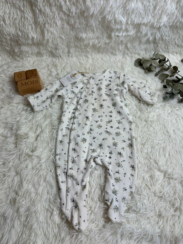Pyjama velours bonjour Little taille 3 mois