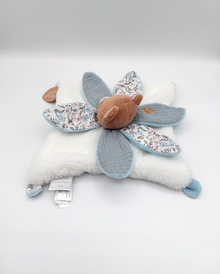 Doudou et Compagnie ours pétale blanc bleu BOHAIME DC4023 lire description - photo numéro 3