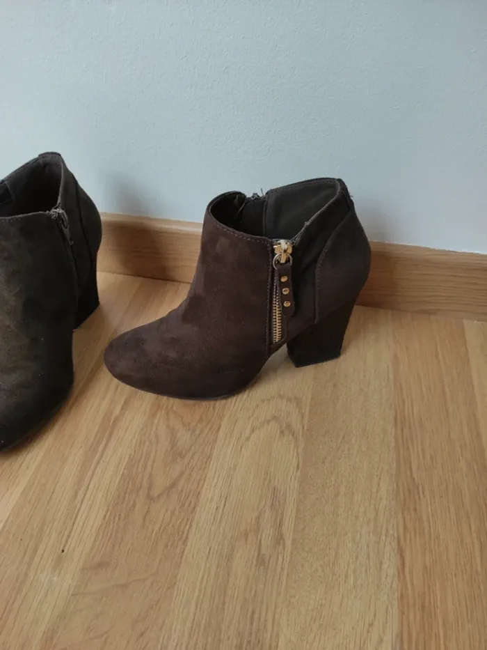 Bottines à talon marron - photo numéro 2