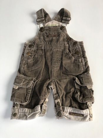 Salopette bébé en velours marron 3M