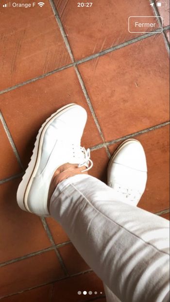 Mocassins à lacets blanc