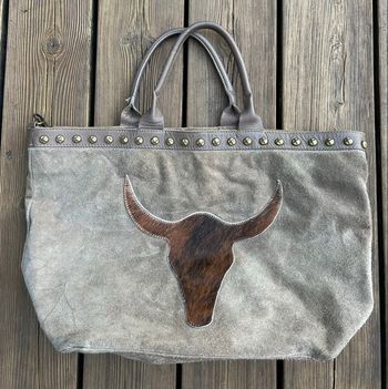 Sac cuir retourné tête de buffle