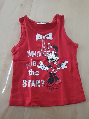 Débardeur fille 2 ans rouge Minnie Disney