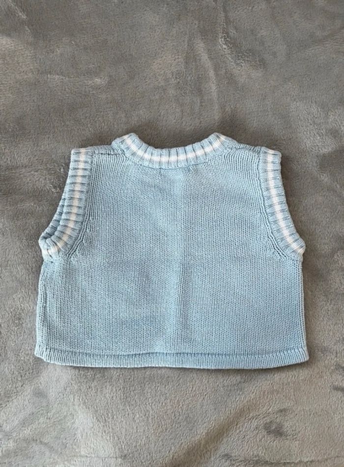 Pull col V sans manches - 6 mois - Grain de blé - photo numéro 2