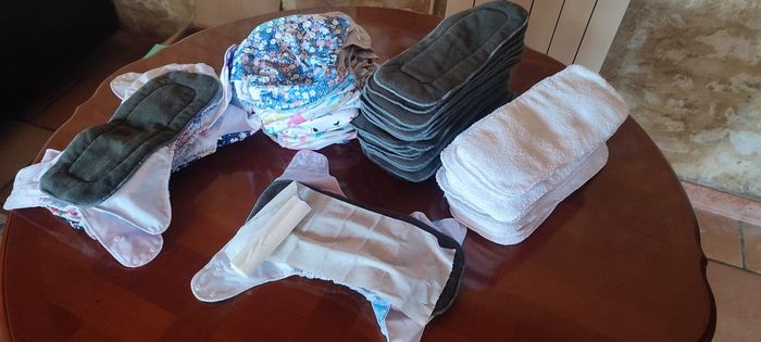 24 couches lavables pour bébé de 0 à 3 ans + 30 inserts doublure charbon + 24 inserts en microfibre - photo numéro 5