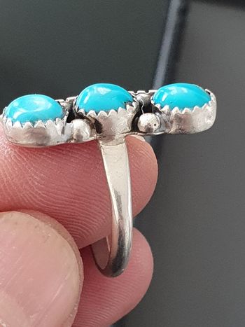 Bague ameridienne native turquoise et argent