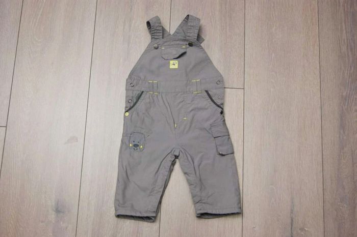 Salopette grise été. Garçon 3 mois. Marque Orchestra