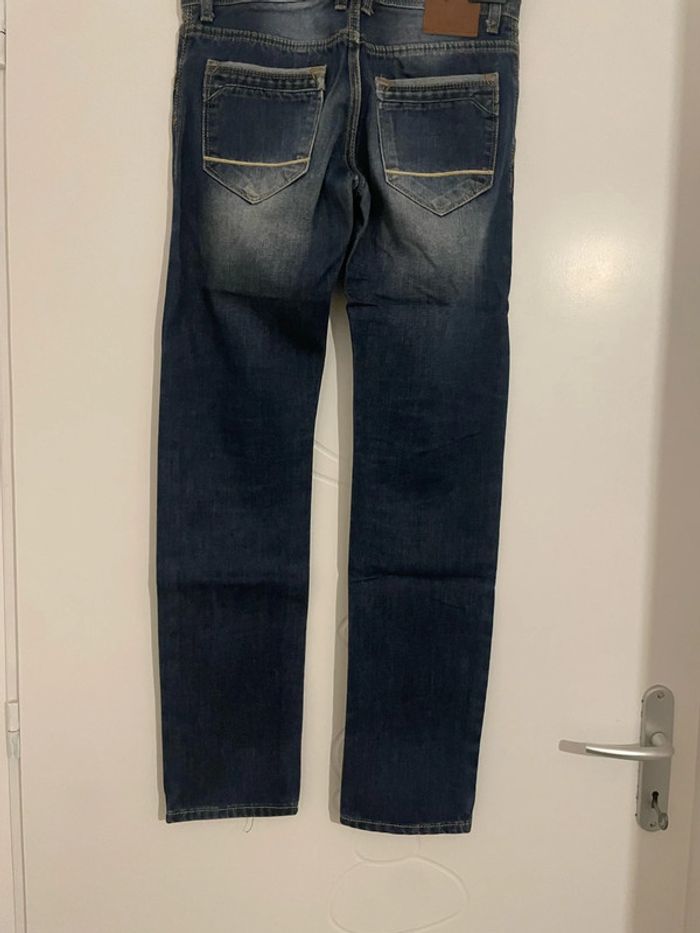 Jean taille haute coupe slim bleu foncé effet délavé Terance Kole taille 14 ans - photo numéro 6