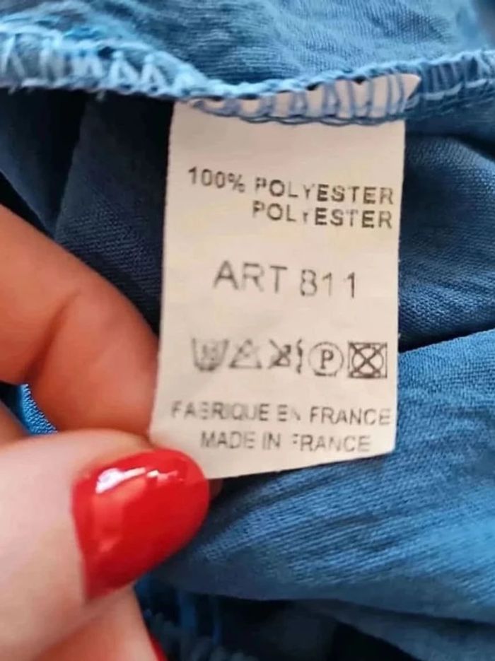 Blouse fluide vintage Made in France bleu - photo numéro 6