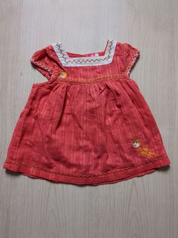 Chemise sans manche Orchestra 12 mois rouge dorée