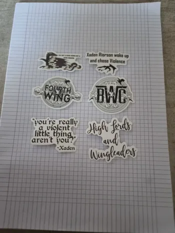 Lot de stickers fourth wing (lot l)