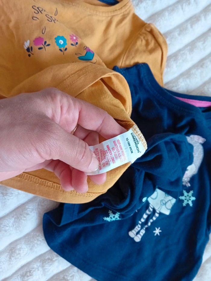 Lot 2 Tshirt ML fille 12/18mois 🌼💙 - photo numéro 4