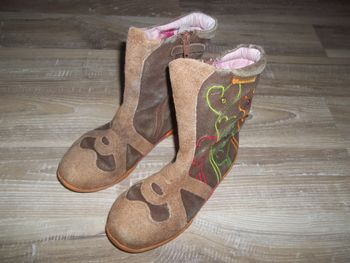 Bottes cuir marron fleurs Agatha Ruiz De La Prada 29 (Ch15)