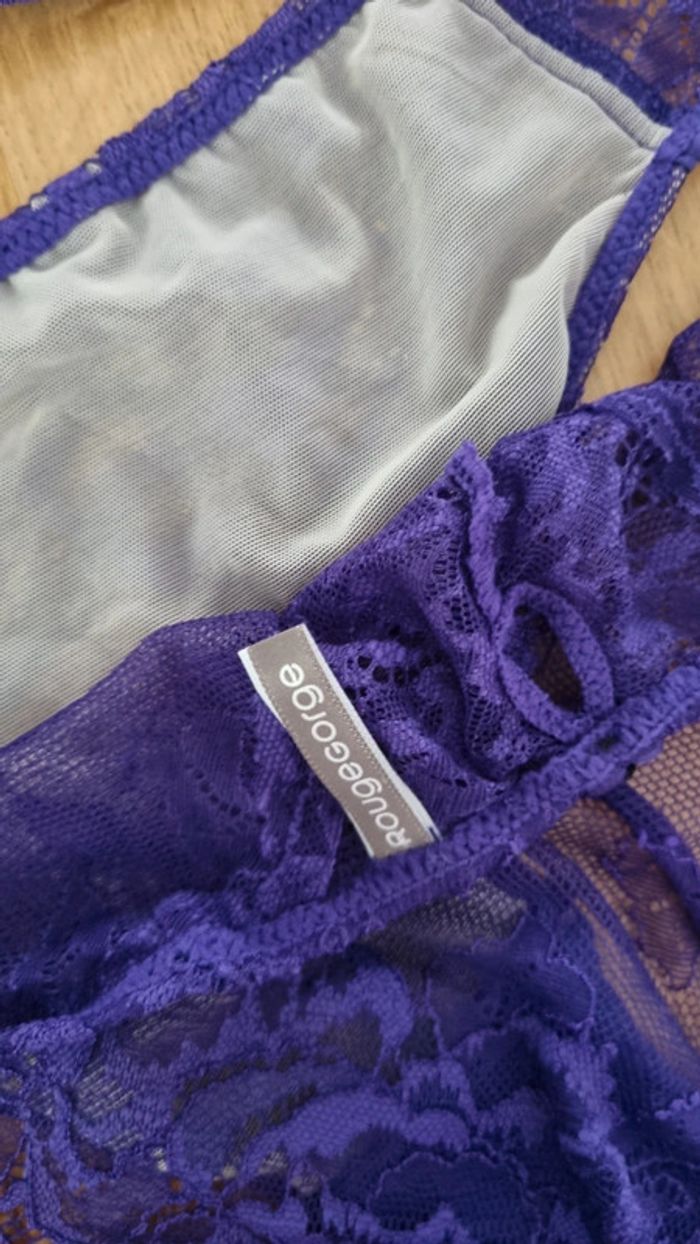 Ensemble rougegorge violet  soutien gorge / culotte - photo numéro 5