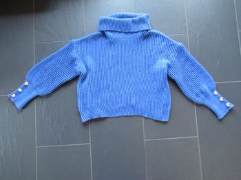 Pull femme col roulé 40 / L avec boutons aux manches