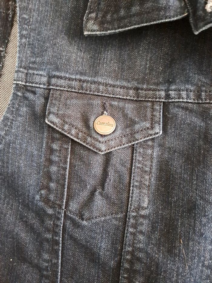 Veste en jean bleu foncé de camaïeu - photo numéro 2