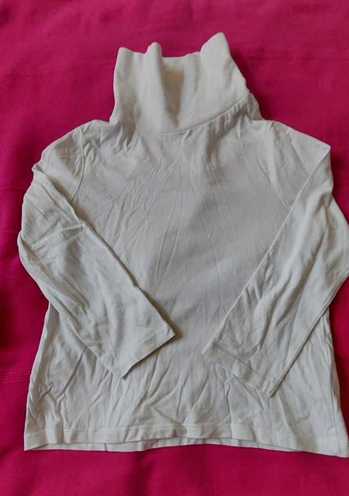 Tee-shirt col roulé blanc