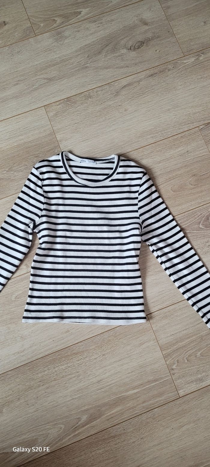 Marinière    tee shirt manches longues Bershka  M - photo numéro 6