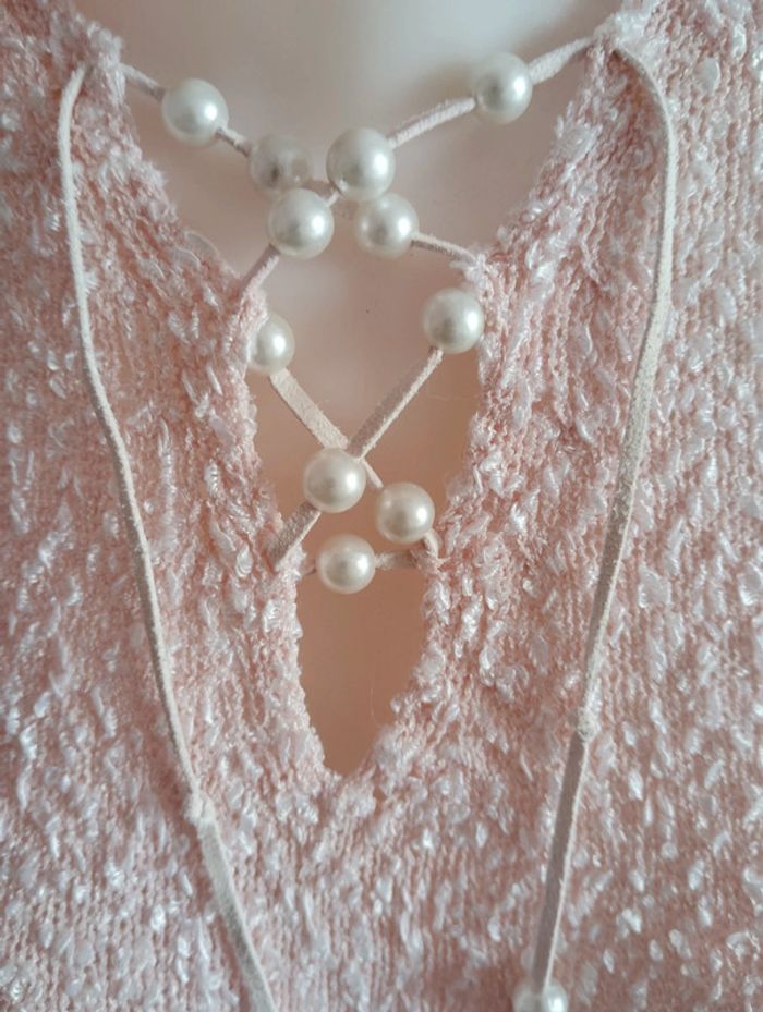 Joli polo rose chiné granité - photo numéro 2
