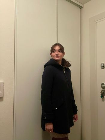 Manteau bleu marine - 36% de LAINE