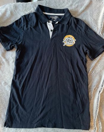 Polo jack et jones homme bleu marine moutarde taille S