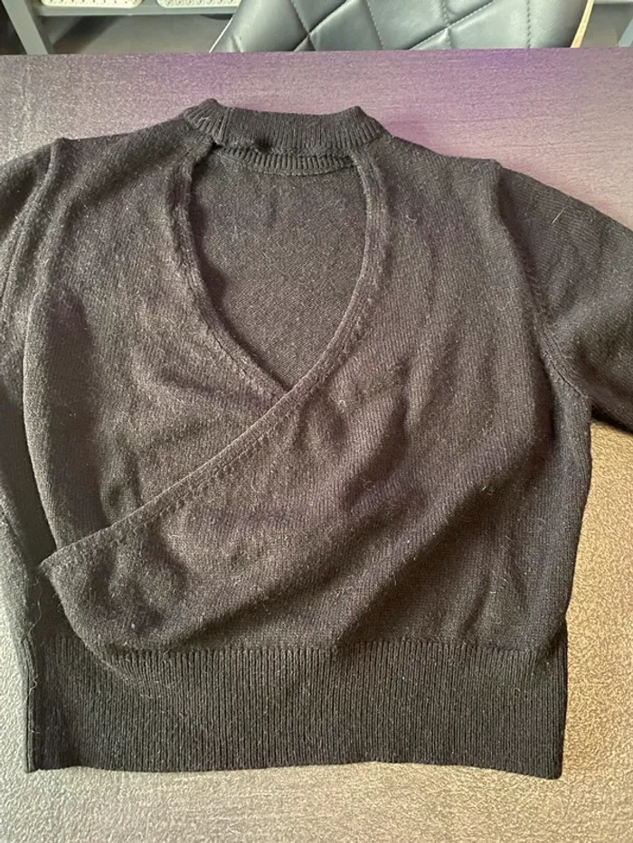 Pull dos nu noir femme taille m - photo numéro 2