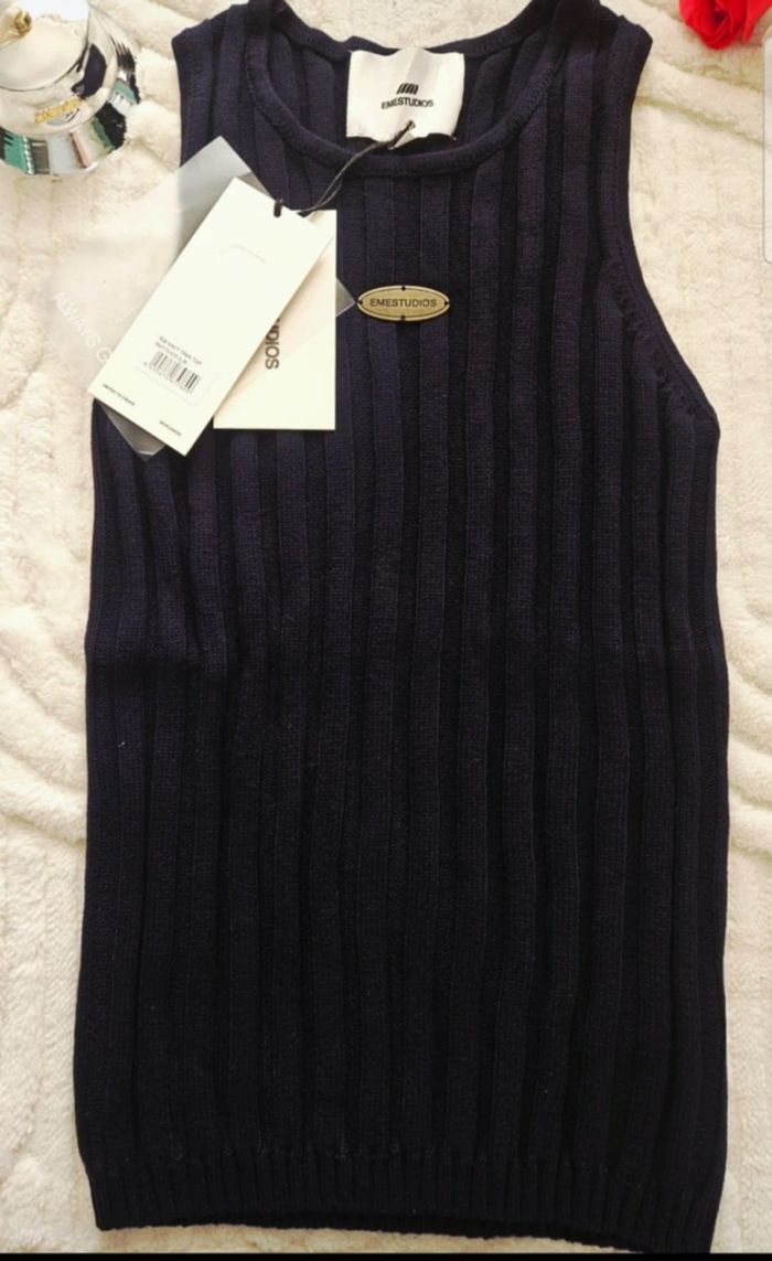 🌟Top Eme Studios Navy Tank Neuf 🌟