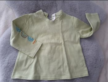 T.shirt manches longues vert clair Clayeux 2 ans