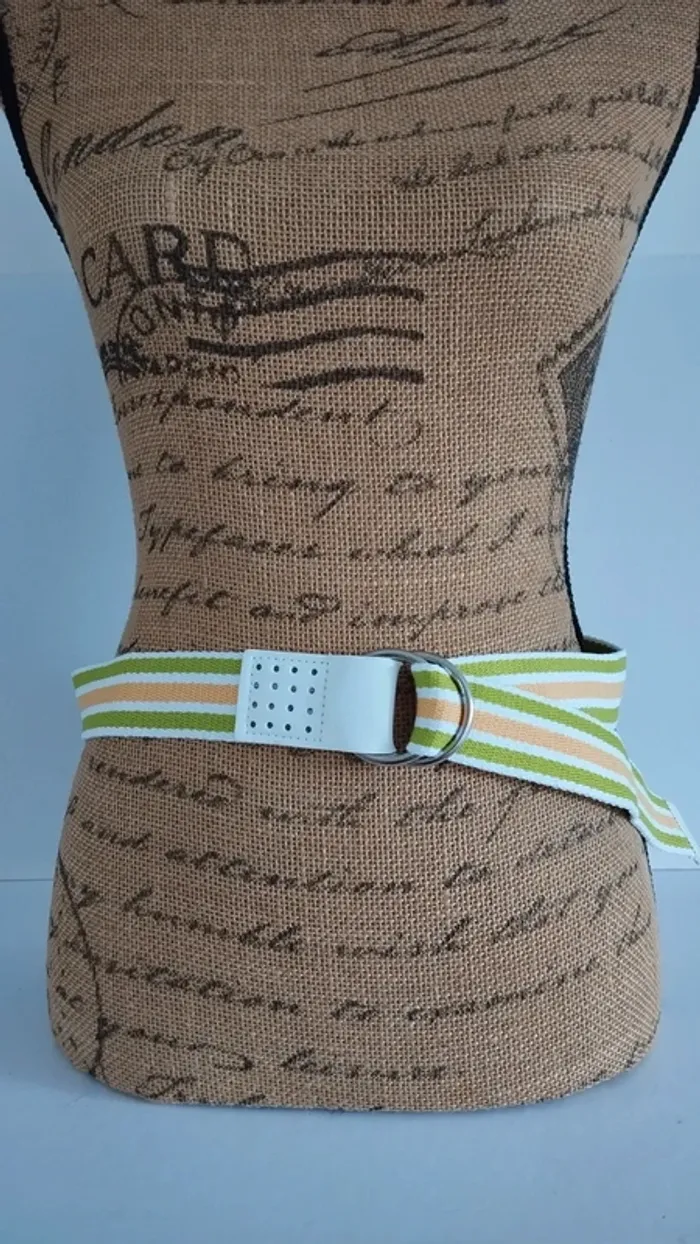 Ceinture ajustable blanche jaune verte mixte - photo numéro 3
