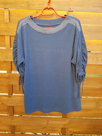 chemisier col strass manches 3/4