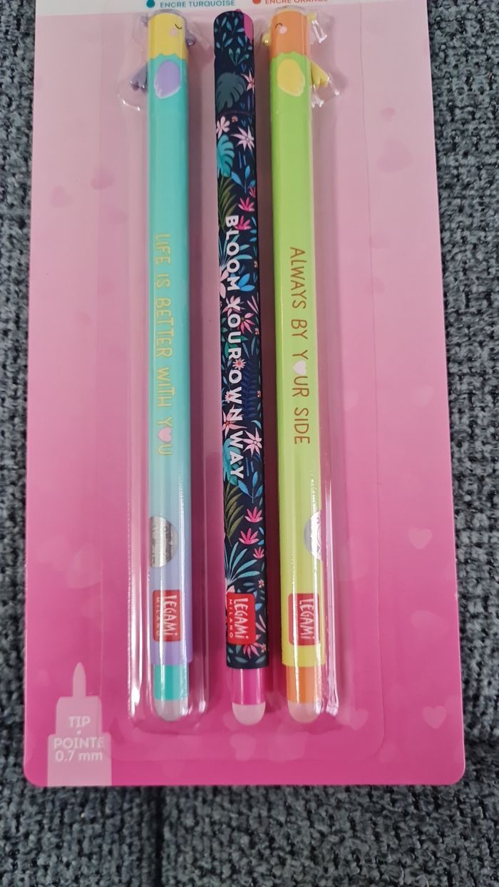 Legami Set Saint Valentin 2026 Couple Oiseaux Inséparables + Legami Fleur 🌸= 3 Stylos Neufs - photo numéro 3