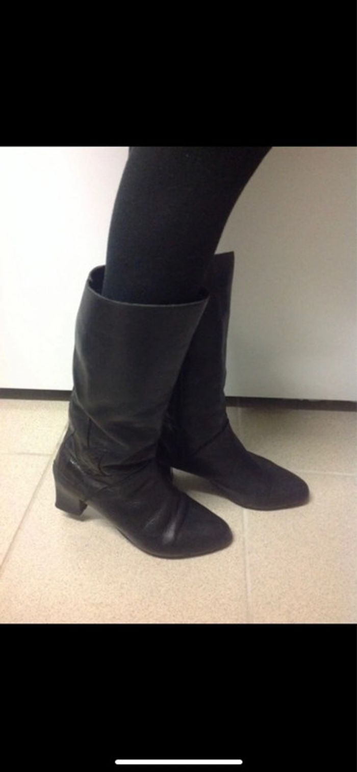 Très belle botte en cuir Noir | Vintage | Pièce unique - photo numéro 6